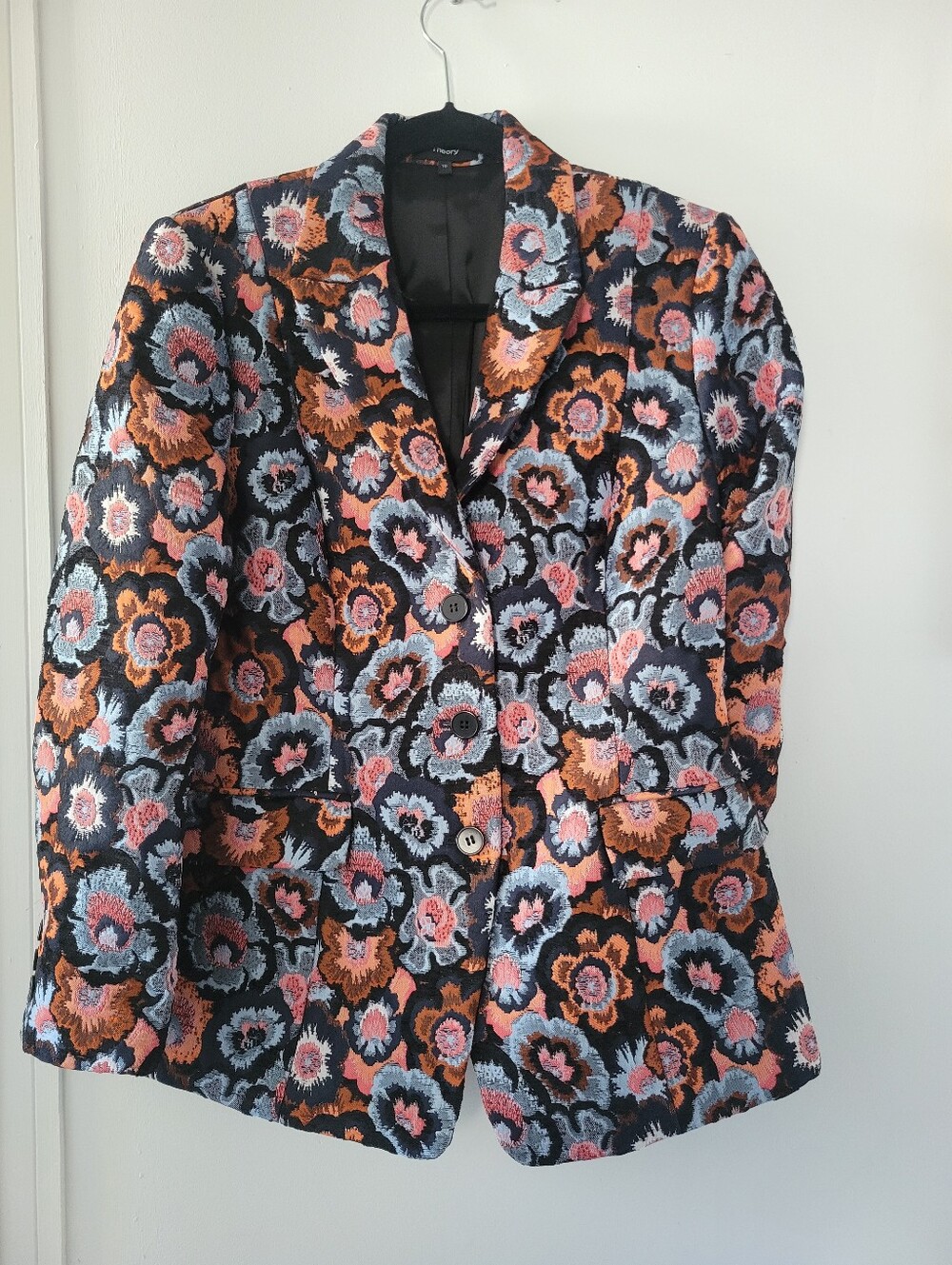 Theory Floral Jacquard Riding Jacket Blazer - Size 10